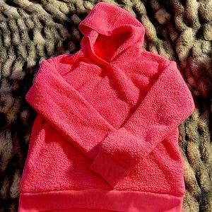 Athleta girl sherpa sweatshirt in pink. Size xxl/16
